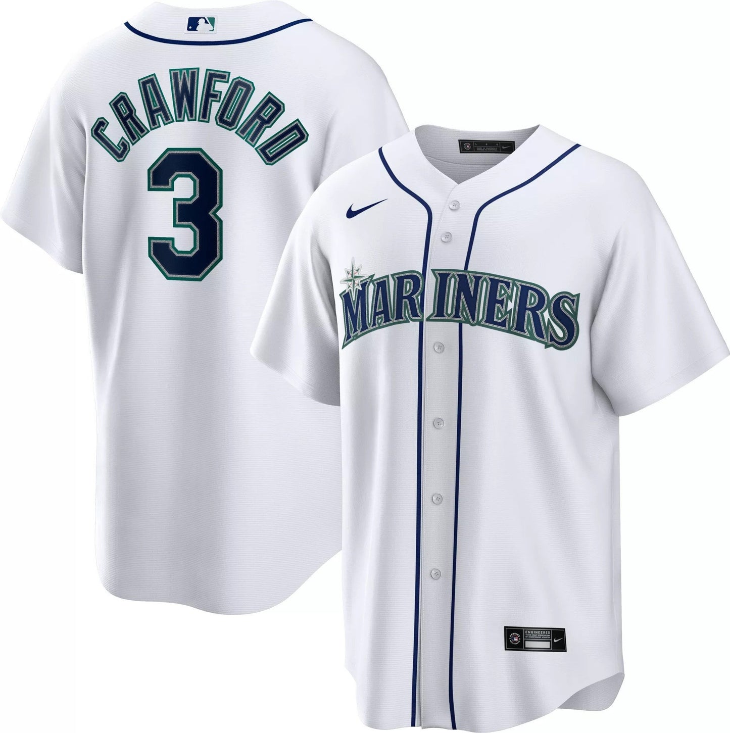 Seattle Mariners Cool Base Jersey - White - All Stitched