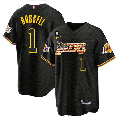Men's Los Angeles Lakers Flag Baseball Jersey - All Stitched