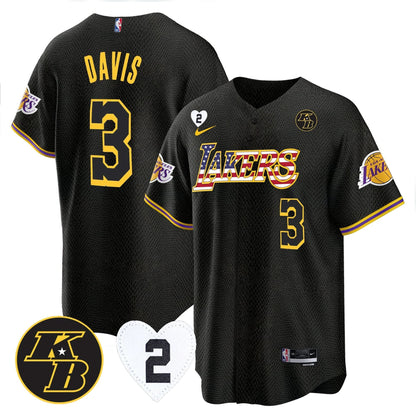Men's Los Angeles Lakers Flag Baseball Jersey - All Stitched