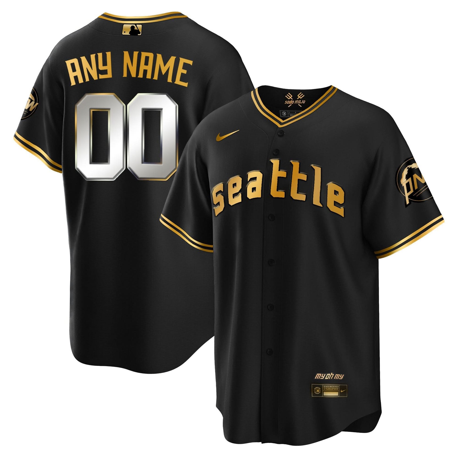 Seattle Mariners 2023 City Connect Gold Custom Jersey - All Stitched