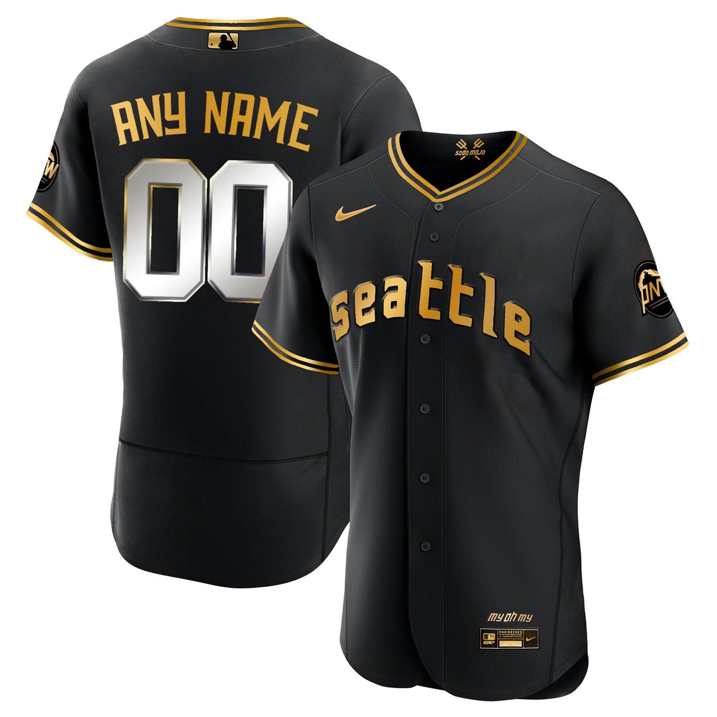 Seattle Mariners 2023 City Connect Gold Custom Jersey - All Stitched