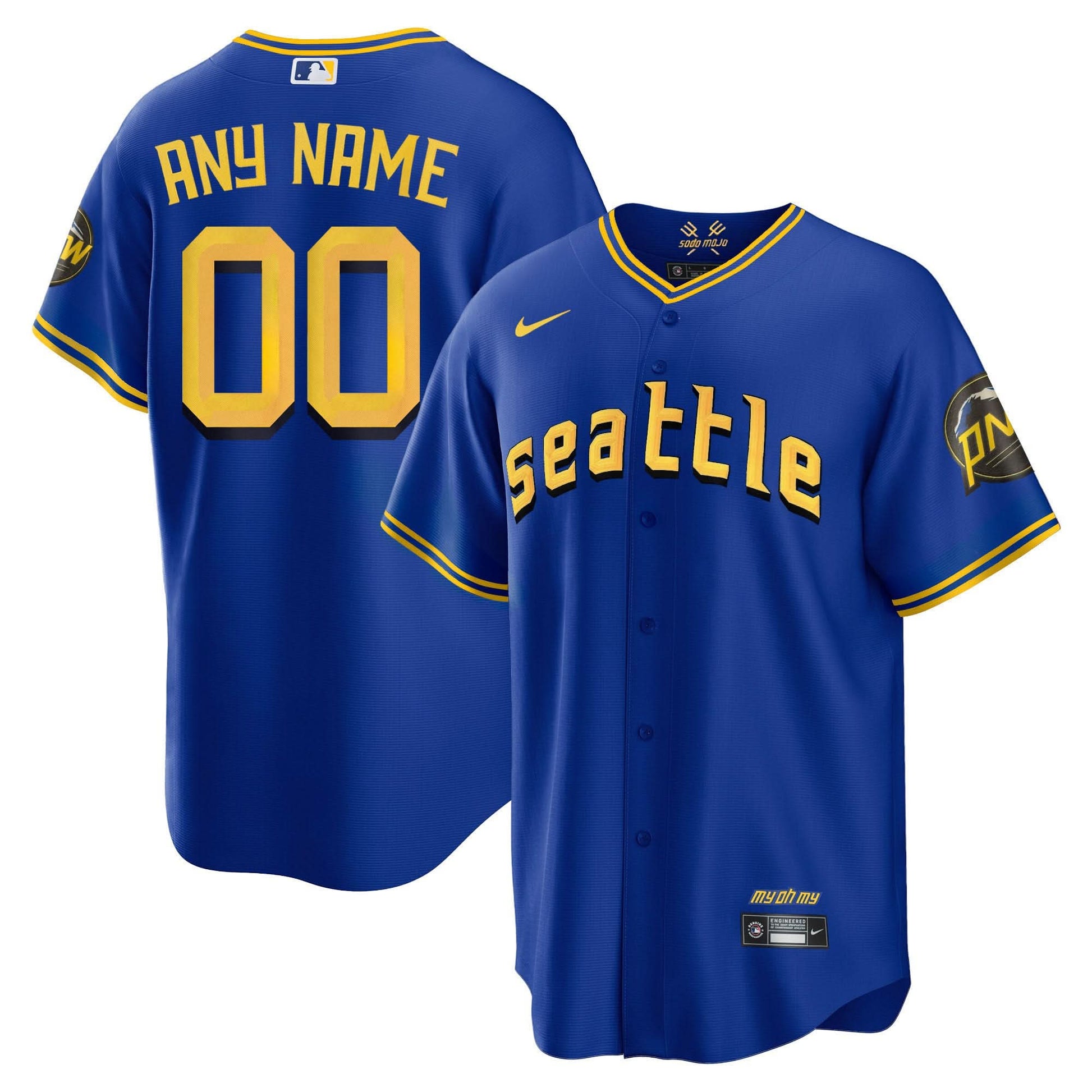 Seattle Mariners 2023 City Connect Gold Custom Jersey - All Stitched