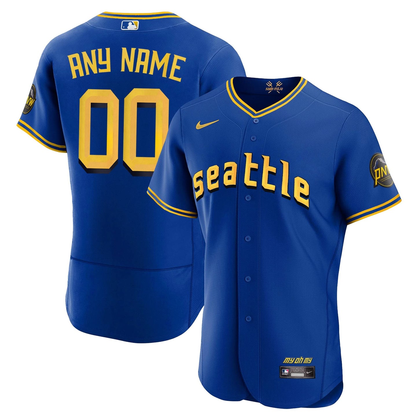 Seattle Mariners 2023 City Connect Gold Custom Jersey - All Stitched