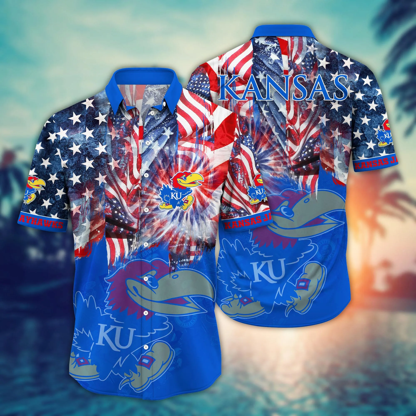 Kansas Jayhawks - Hawaii Shirt  For Fans, Summer Football Shirts