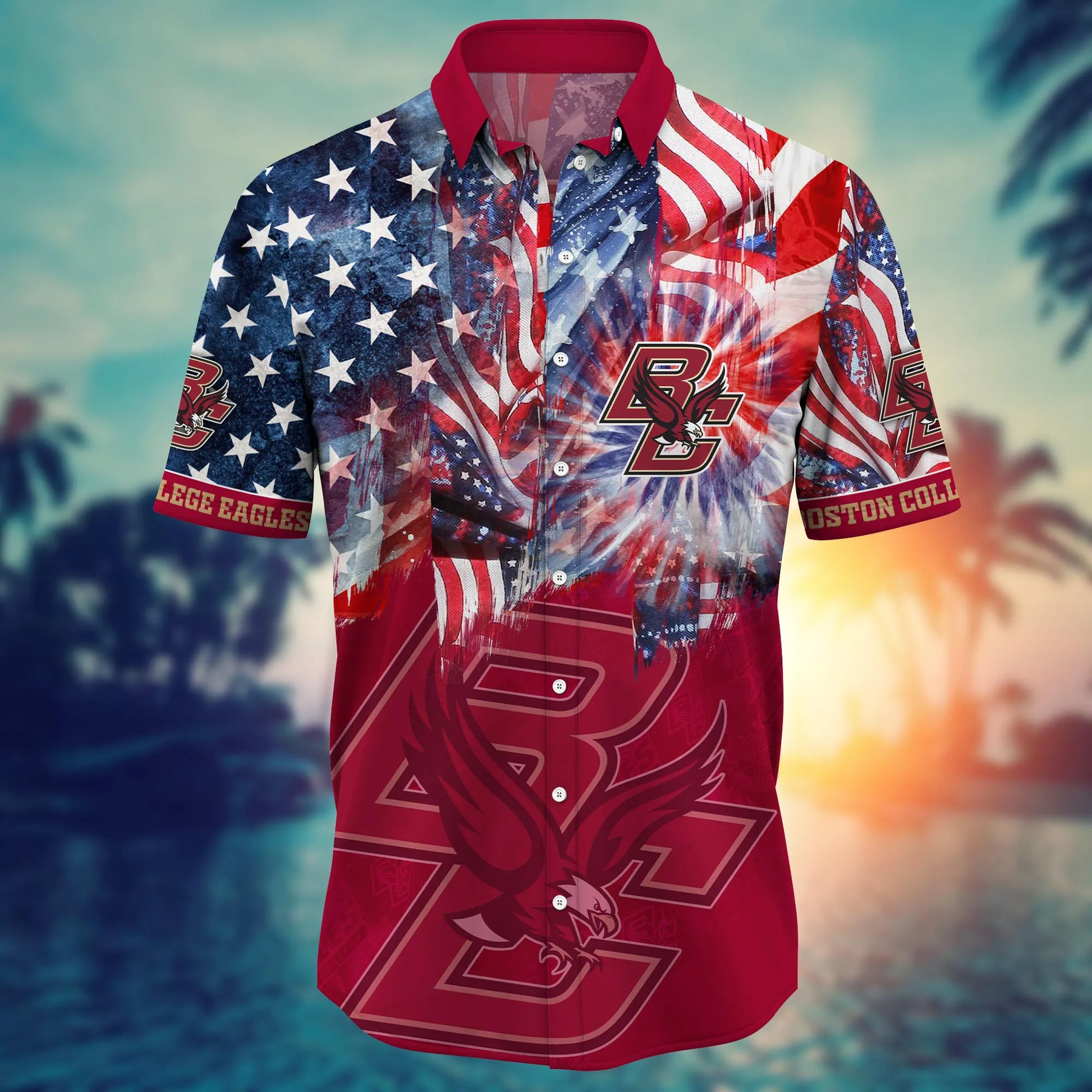 Boston College Eagles - Hawaii Shirt  For Fans, Summer Football Shirts VT-HW001