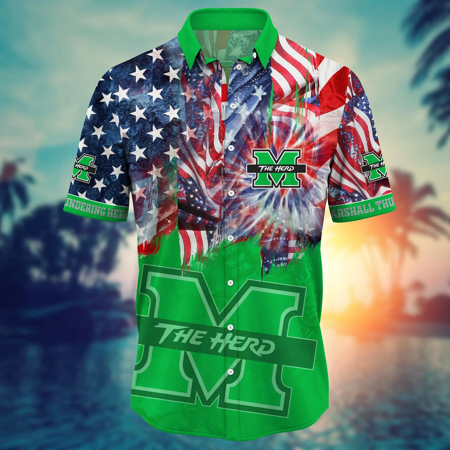 Marshall Thundering Herd - Hawaii Shirt  For Fans, Summer Football Shirts VT-HW001