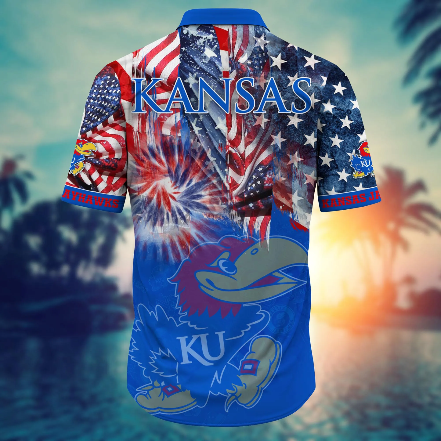Kansas Jayhawks - Hawaii Shirt  For Fans, Summer Football Shirts VT-HW001