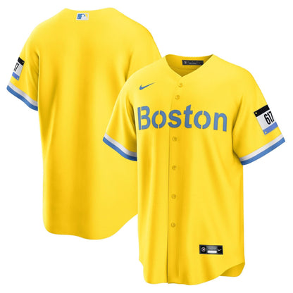 Boston Red Sox Yellow Jersey - All Stitched