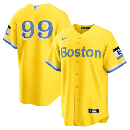 Boston Red Sox Yellow Jersey - All Stitched