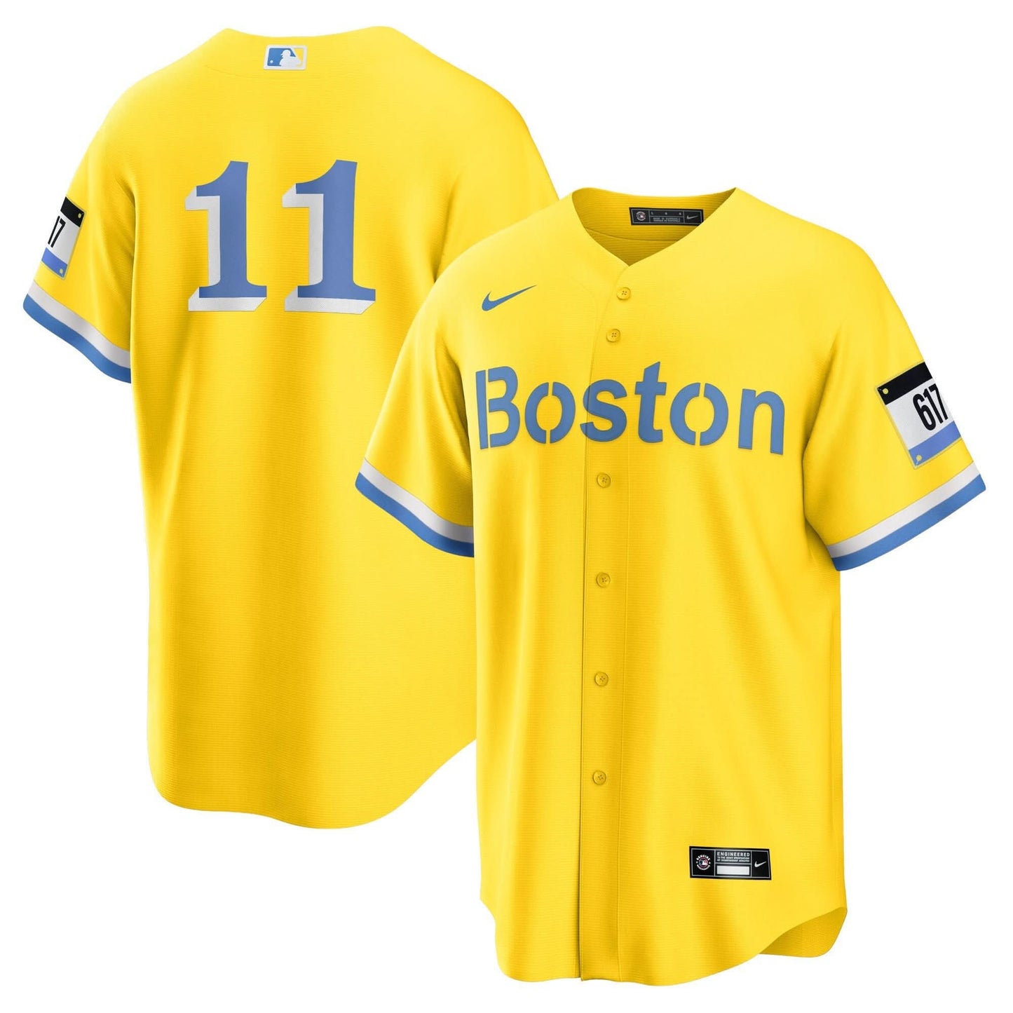 Boston Red Sox Yellow Jersey - All Stitched