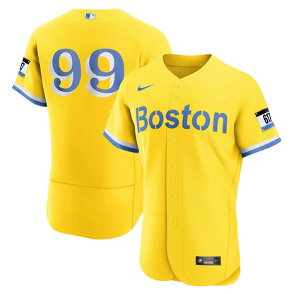 Boston Red Sox Yellow Jersey - All Stitched