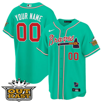 Atlanta Braves Outkast Cool Base Custom Jersey - Galaxy Version - Stitched