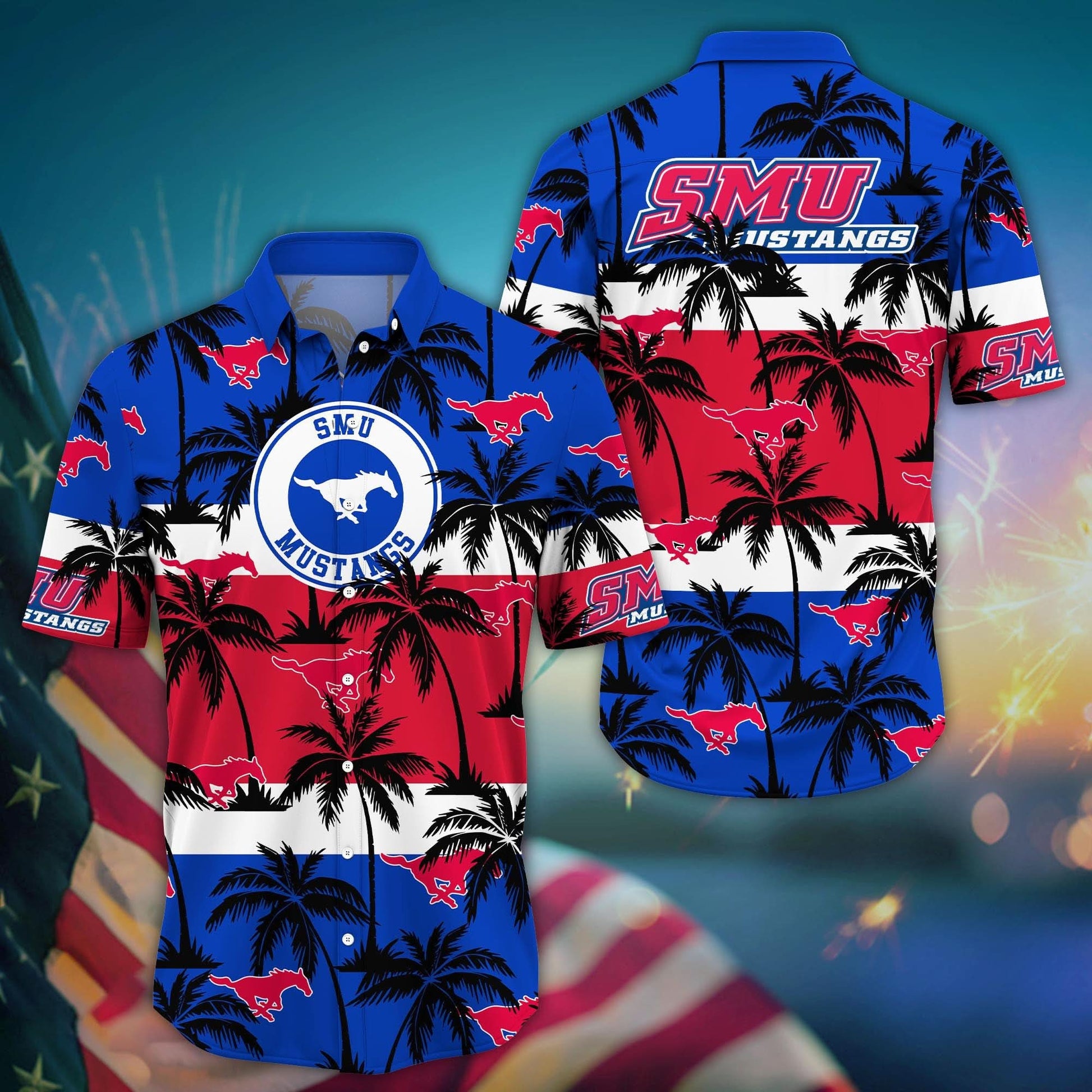 SMU Mustangs - Aloha Shirt Trending Summer - Gift For Fan 