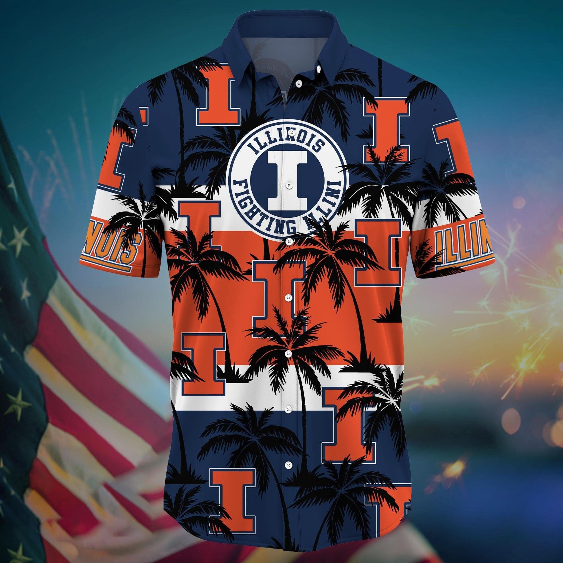 Illinois Fighting Illini - Aloha Shirt Trending Summer - Gift For Fan 