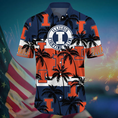 Illinois Fighting Illini - Aloha Shirt Trending Summer - Gift For Fan 