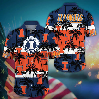 Illinois Fighting Illini - Aloha Shirt Trending Summer - Gift For Fan 