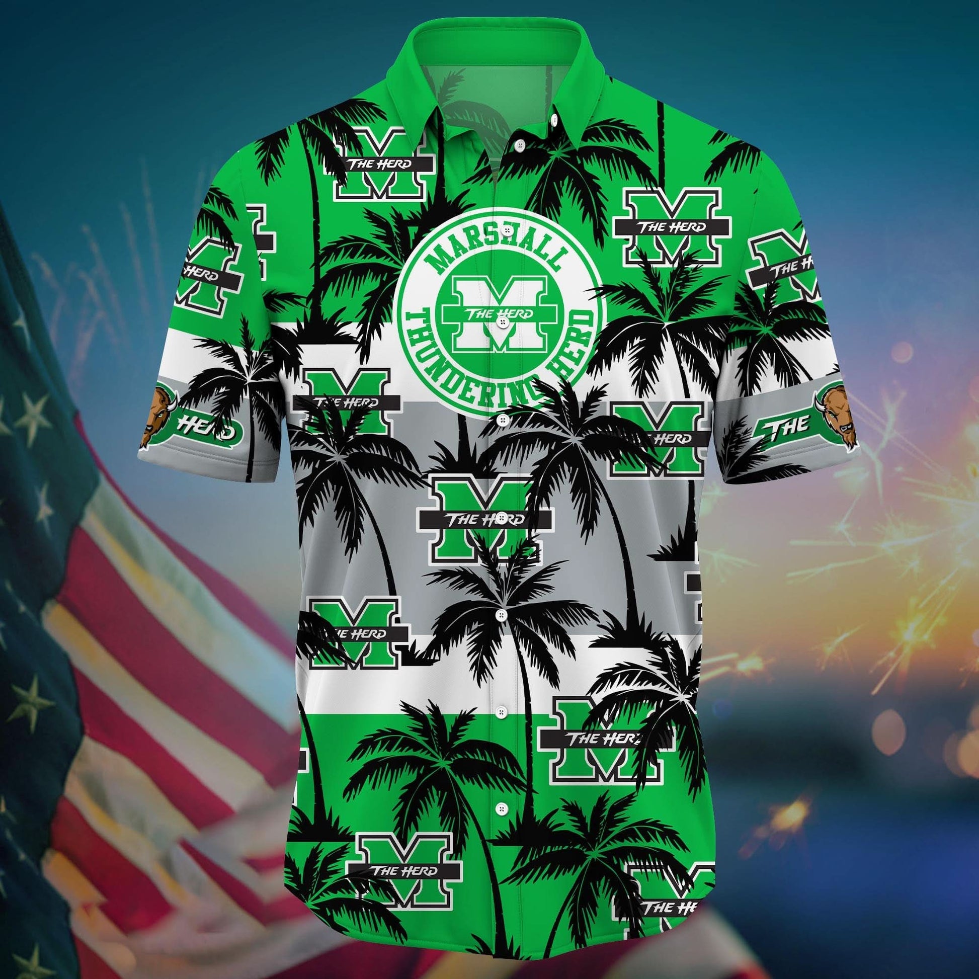 Marshall Thundering Herd - Aloha Shirt Trending Summer - Gift For Fan 