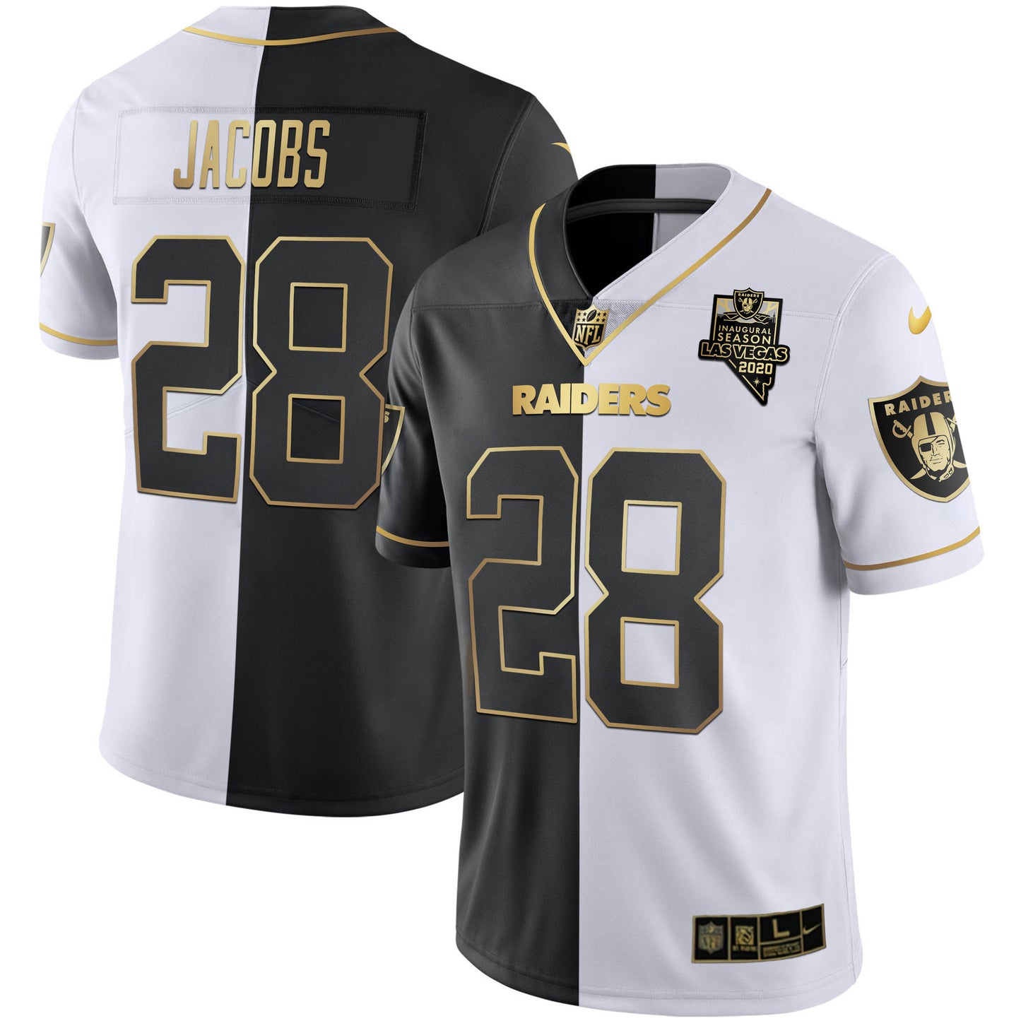 Raiders Inaugural Season Patch Gold & Split - All Stitched