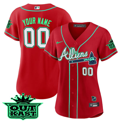 Atlanta Braves Atliens Flex Base Custom Jersey - Galaxy Version - Stitched
