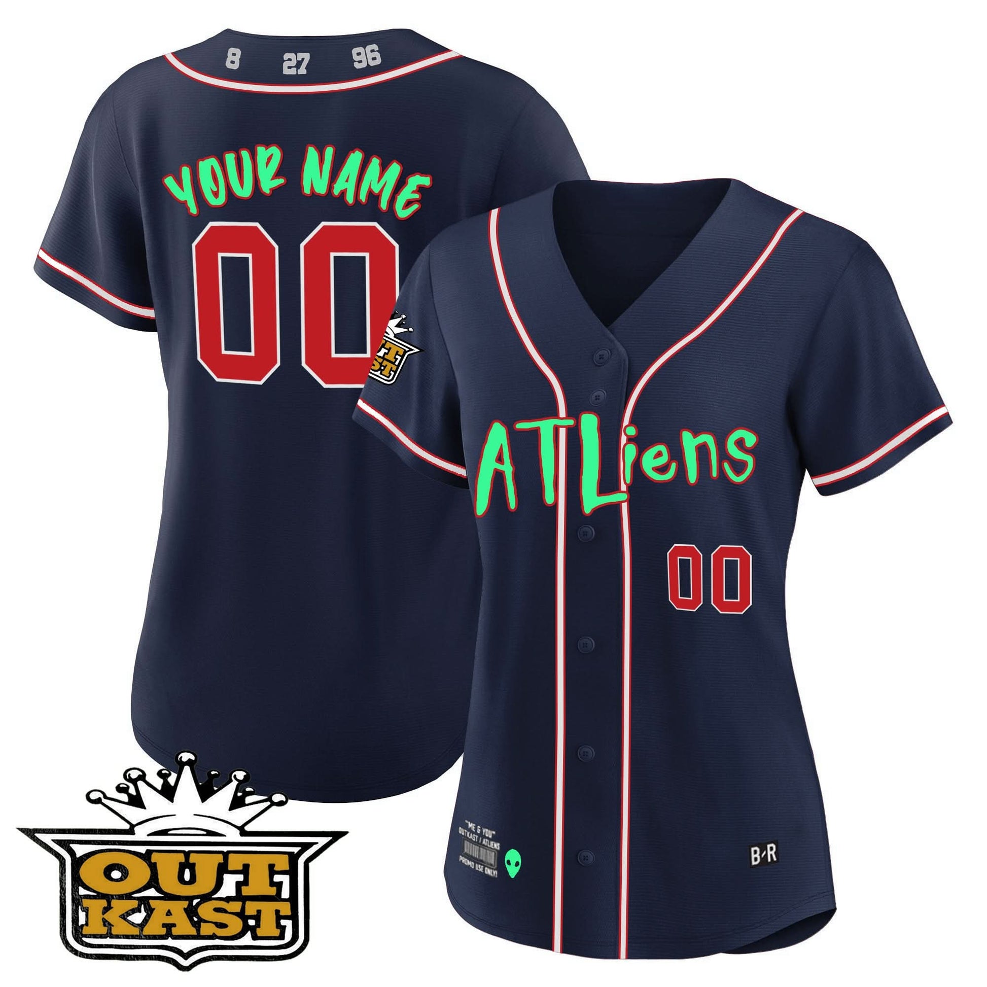 Atlanta Braves Atliens Flex Base Custom Jersey - Galaxy Version - Stitched