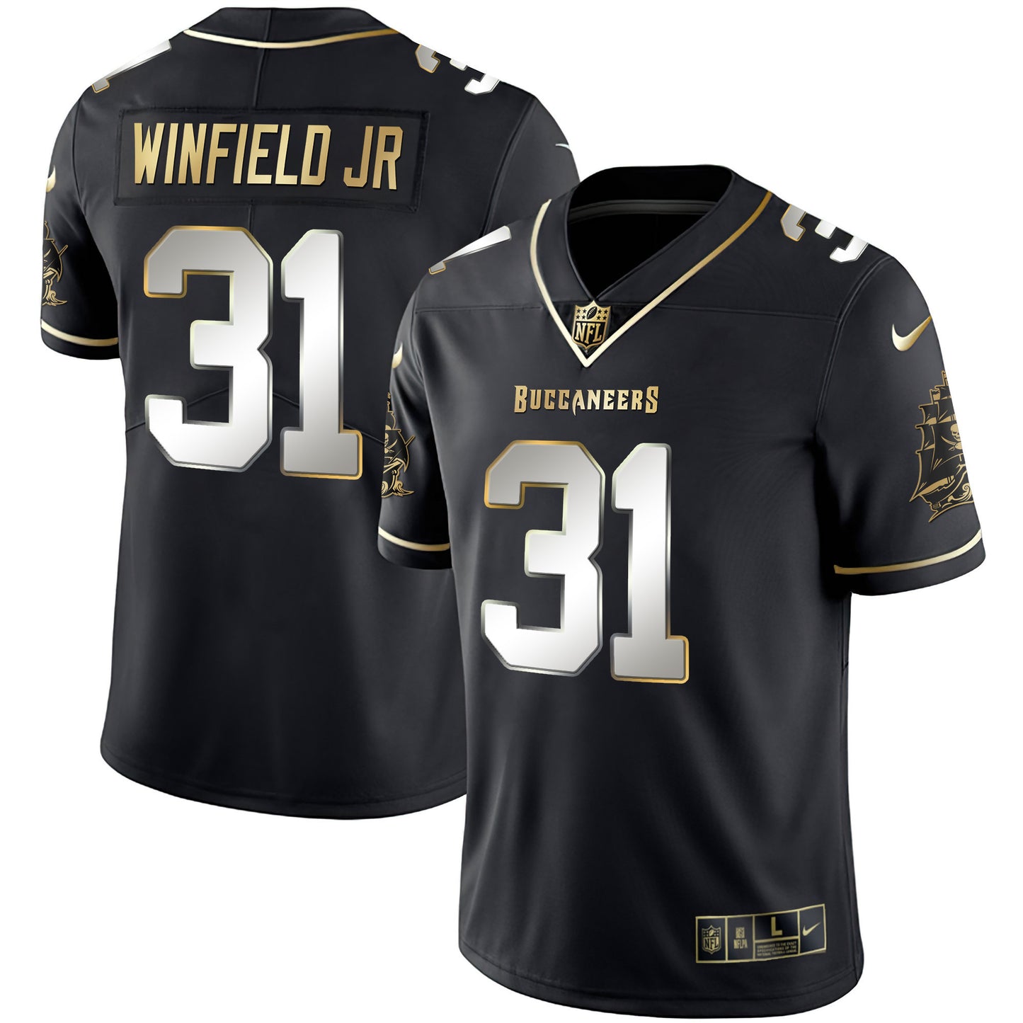 Buccaneers Gold Vapor Jersey - All Stitched