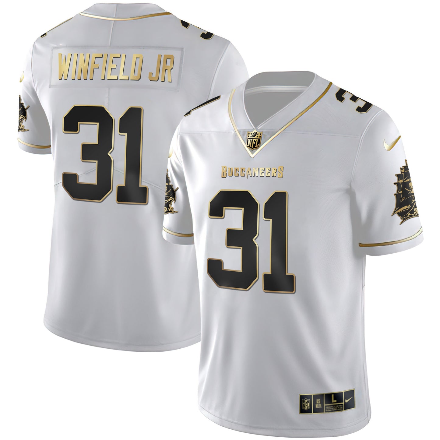 Buccaneers Gold Vapor Jersey - All Stitched