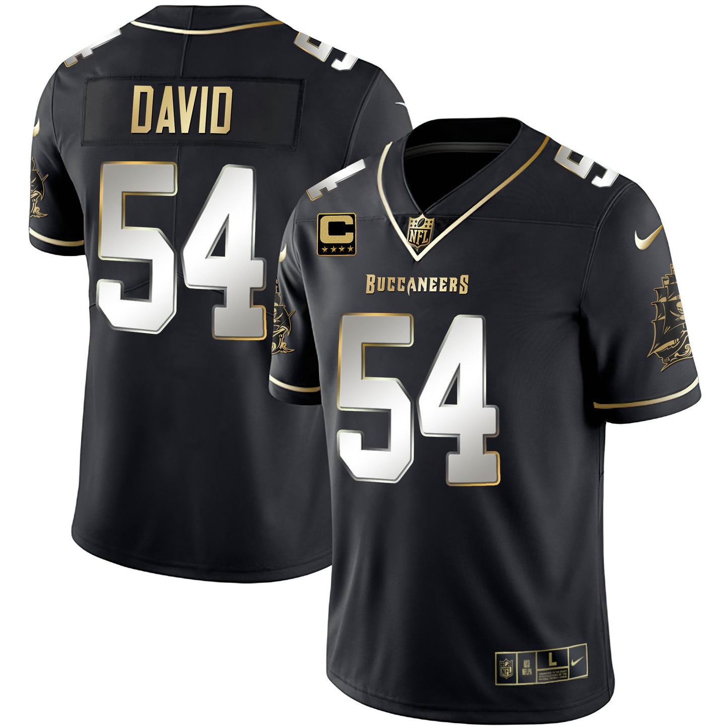 Buccaneers Gold Vapor Jersey - All Stitched