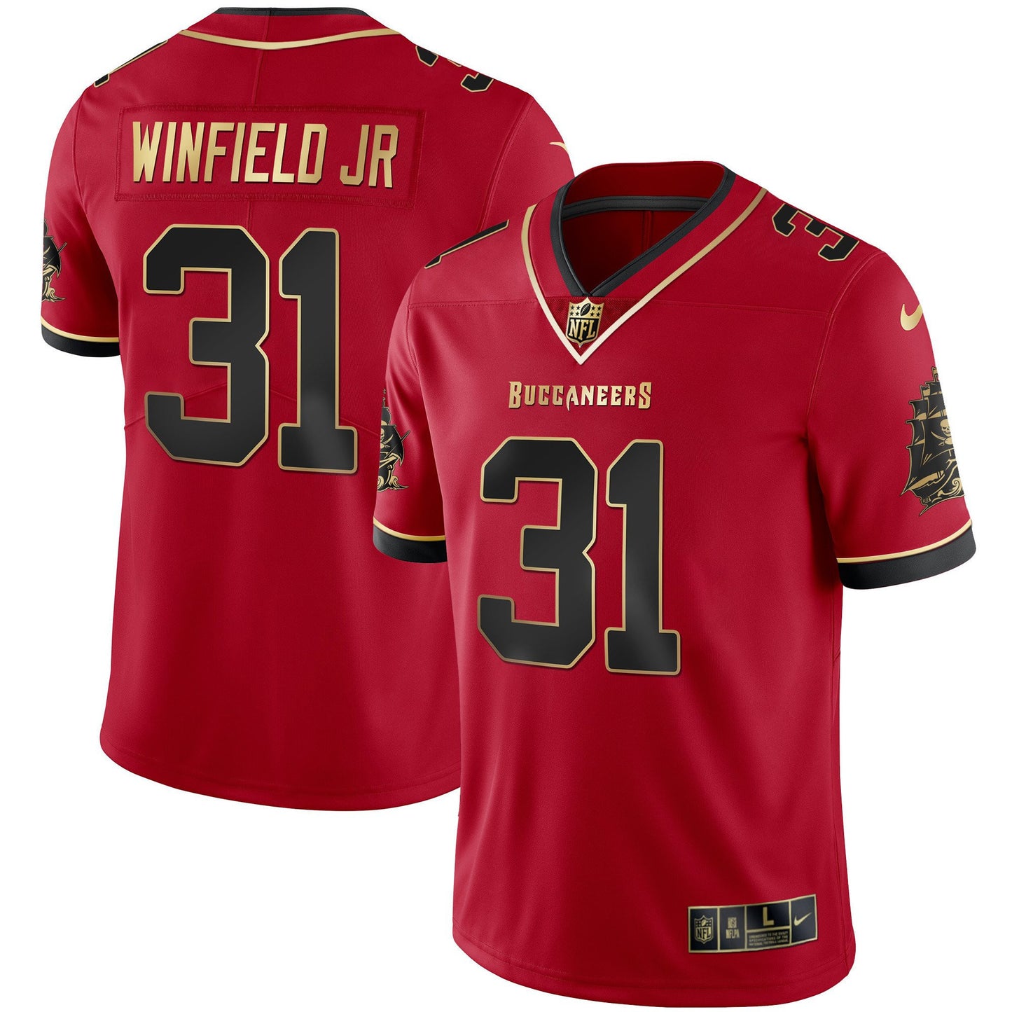 Buccaneers Gold Vapor Jersey - All Stitched