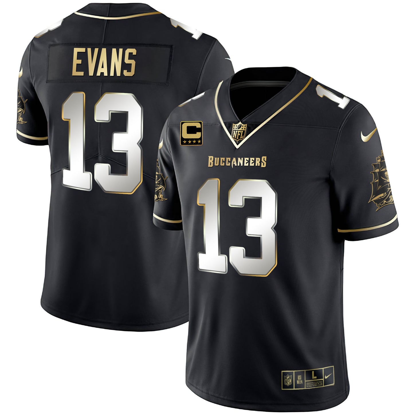 Buccaneers Gold Vapor Jersey - All Stitched