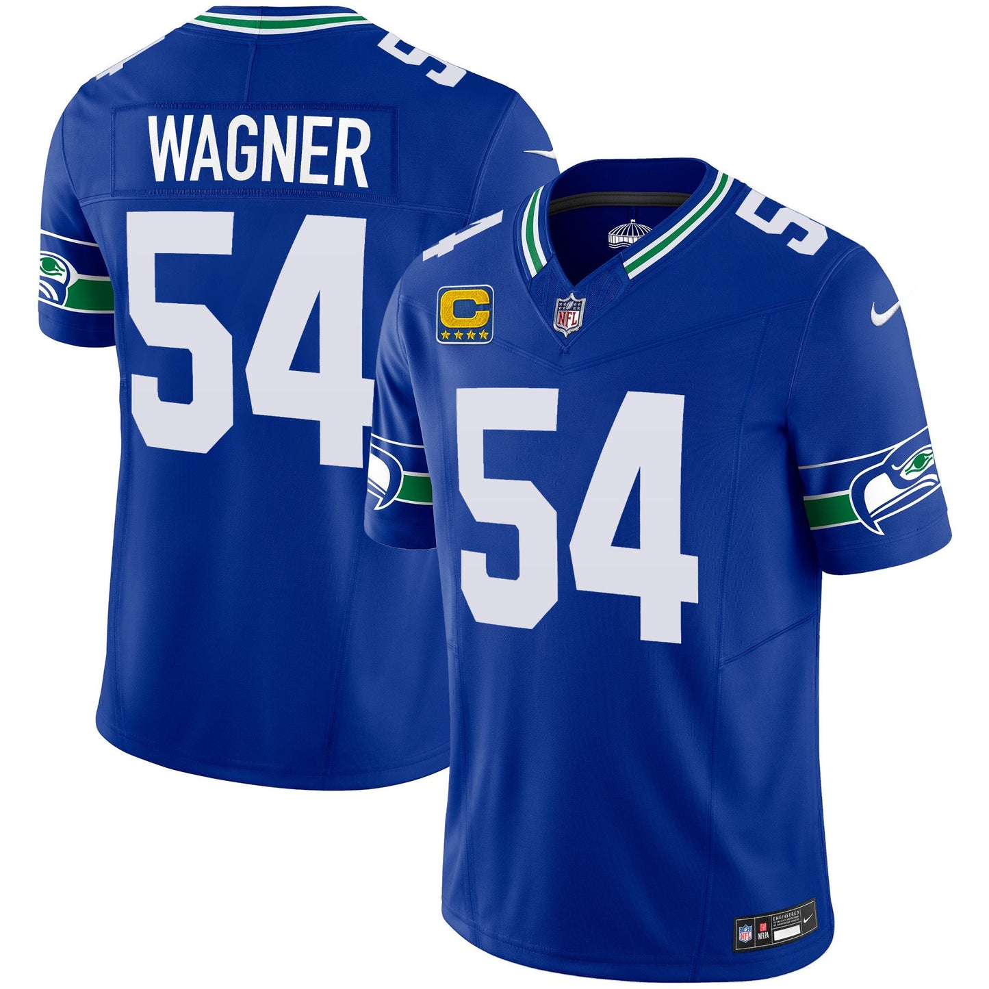 Seahawks Throwback & Gold Vapor Limited Jersey - All Stitched