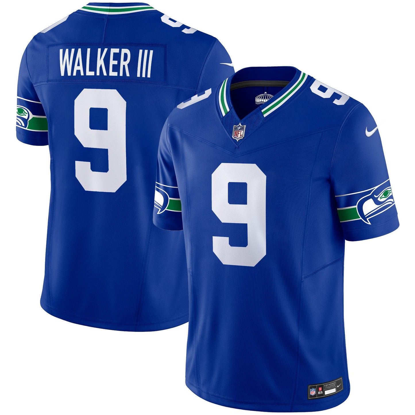 Seahawks Throwback & Gold Vapor Limited Jersey - All Stitched