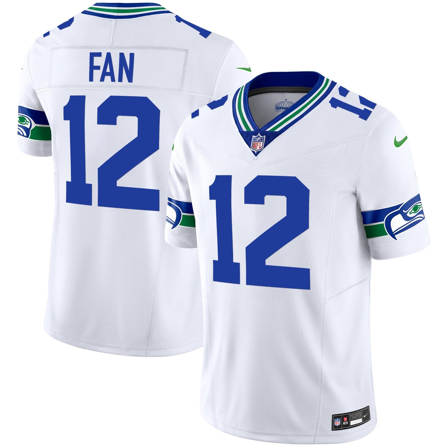 Seahawks Throwback & Gold Vapor Limited Jersey - All Stitched