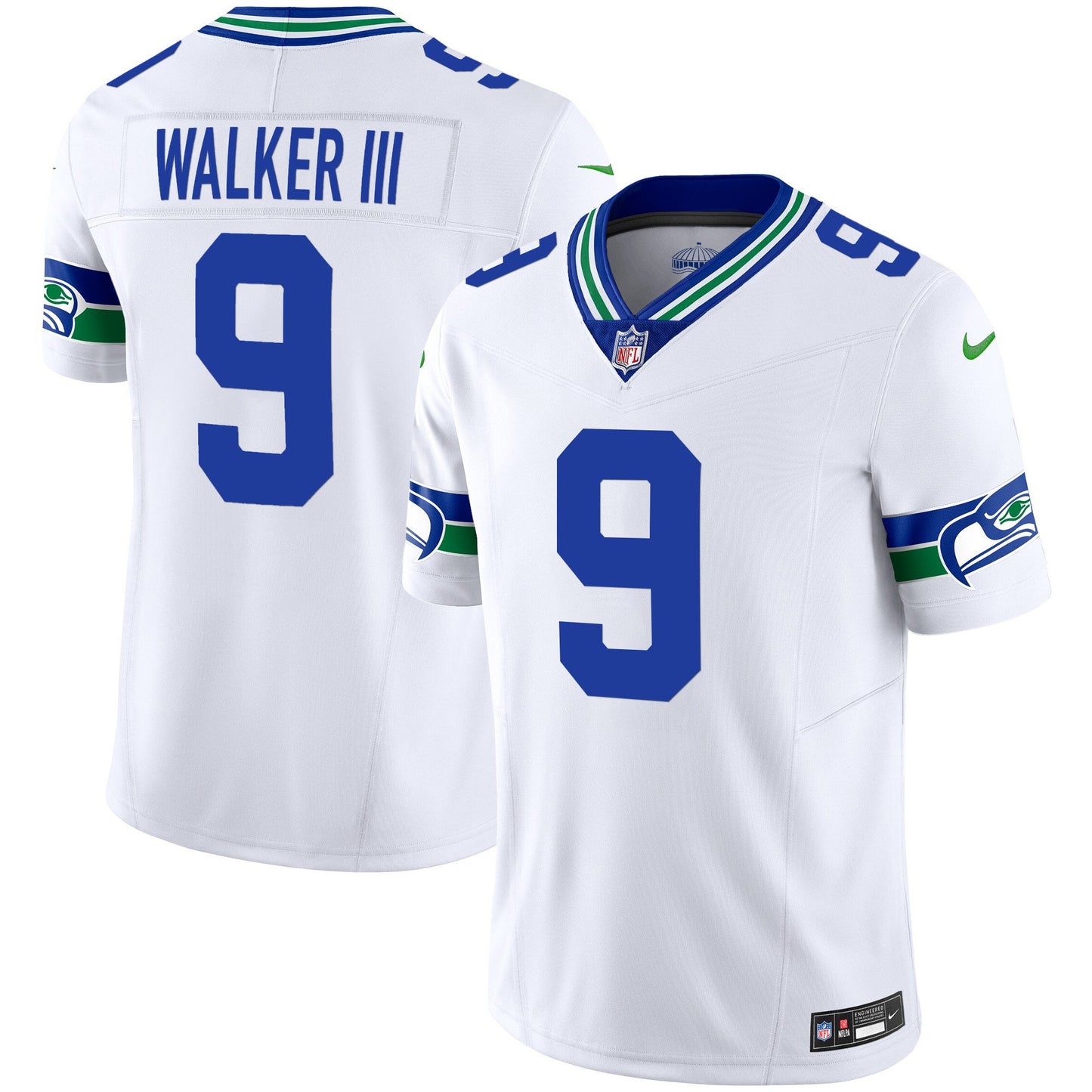 Seahawks Throwback & Gold Vapor Limited Jersey - All Stitched