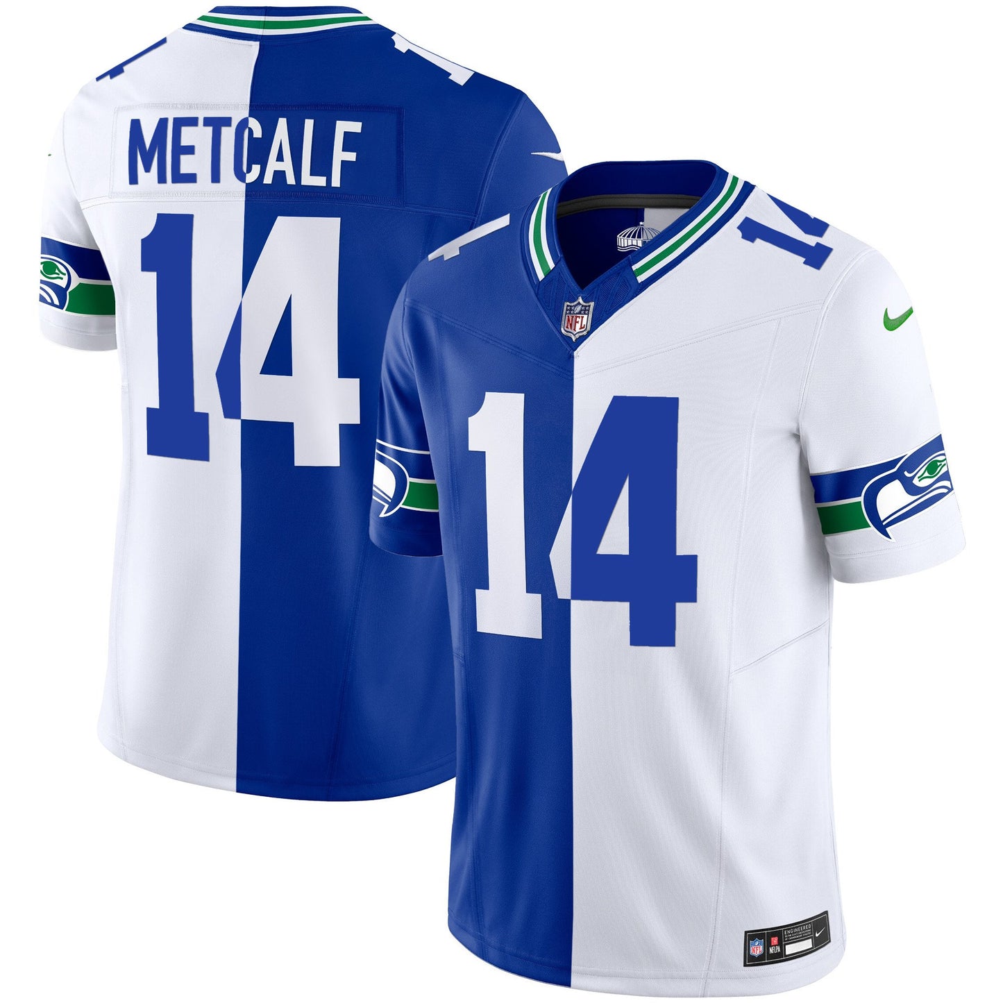 Seahawks Throwback & Gold Vapor Limited Jersey - All Stitched