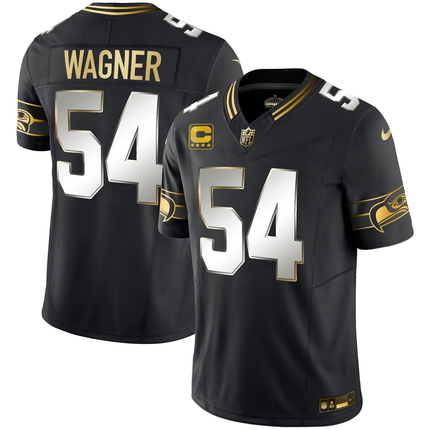 Seahawks Throwback & Gold Vapor Limited Jersey - All Stitched