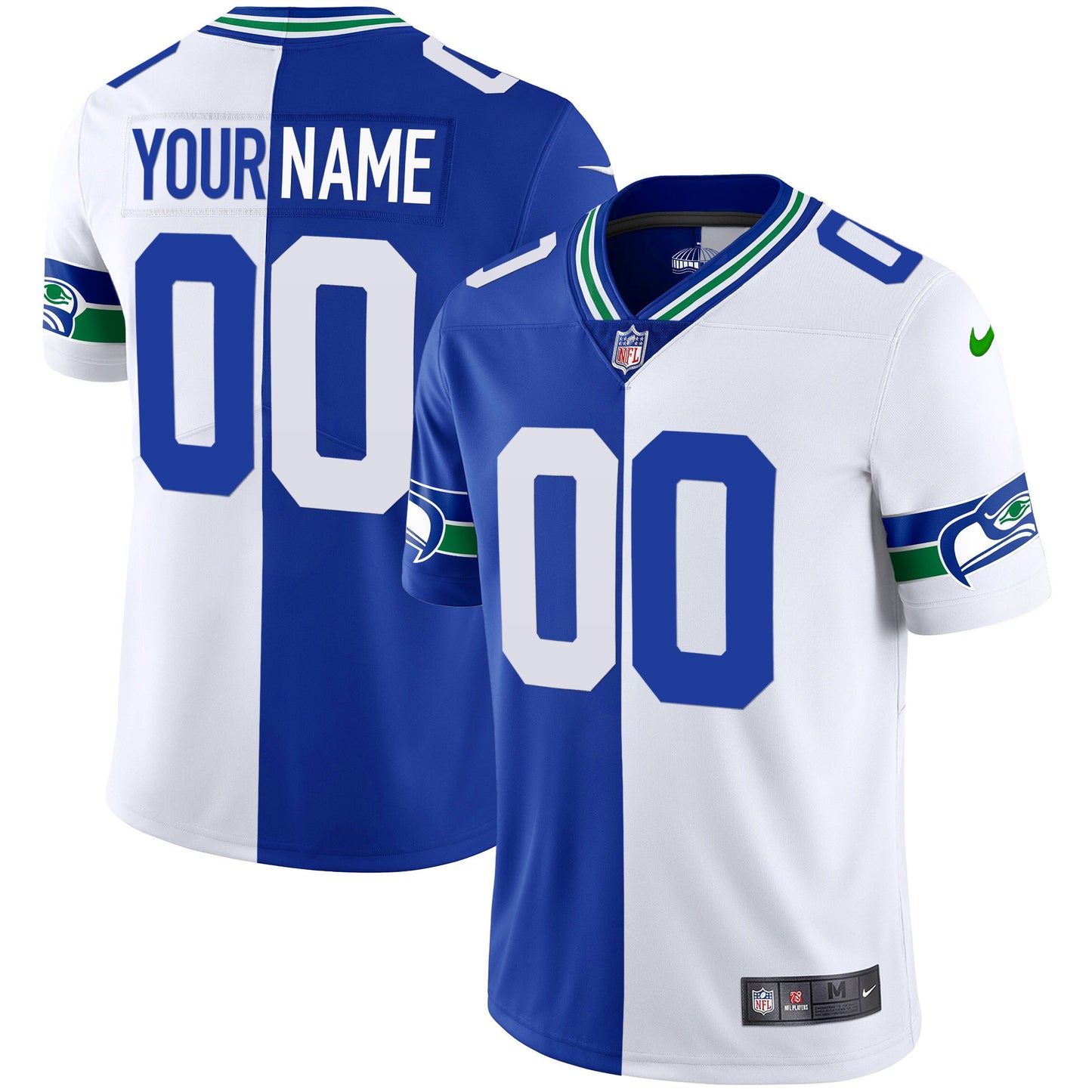 Seahawks Throwback & Gold Custom Jersey - All Stitched