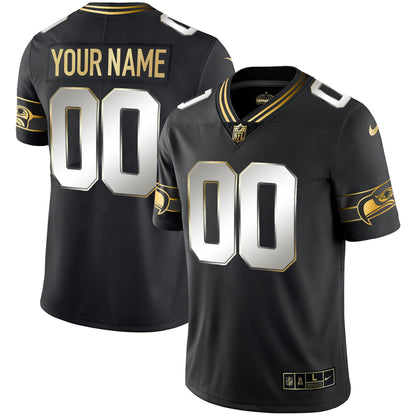 Seahawks Throwback & Gold Custom Jersey - All Stitched