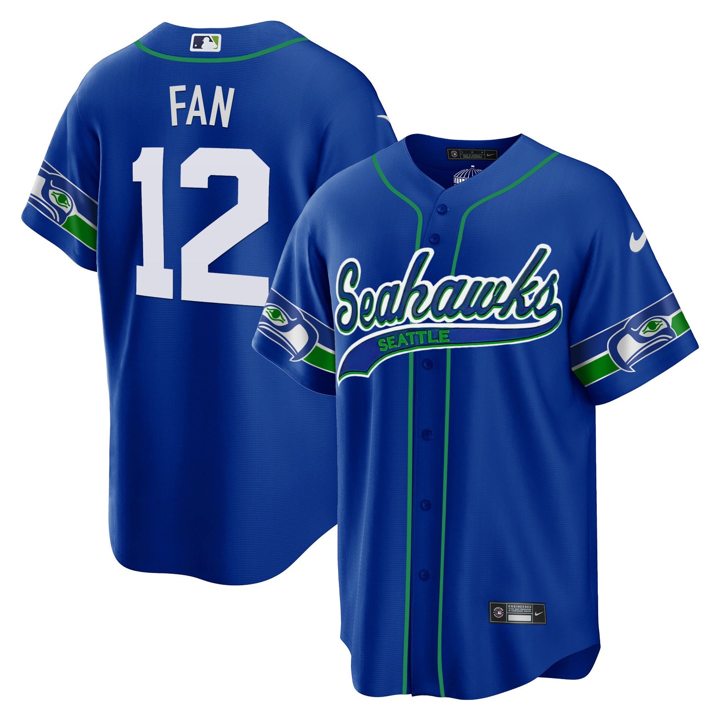 Seahawks Throwback & Gold Cool Base Jersey - All Stitched