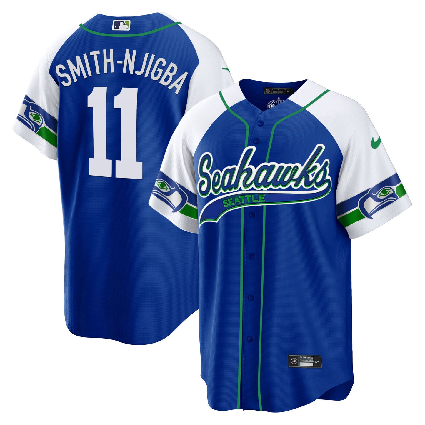 Seahawks Throwback & Gold Cool Base Jersey - All Stitched