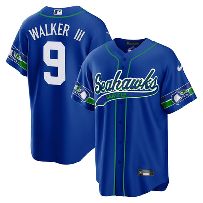 Seahawks Throwback & Gold Cool Base Jersey - All Stitched