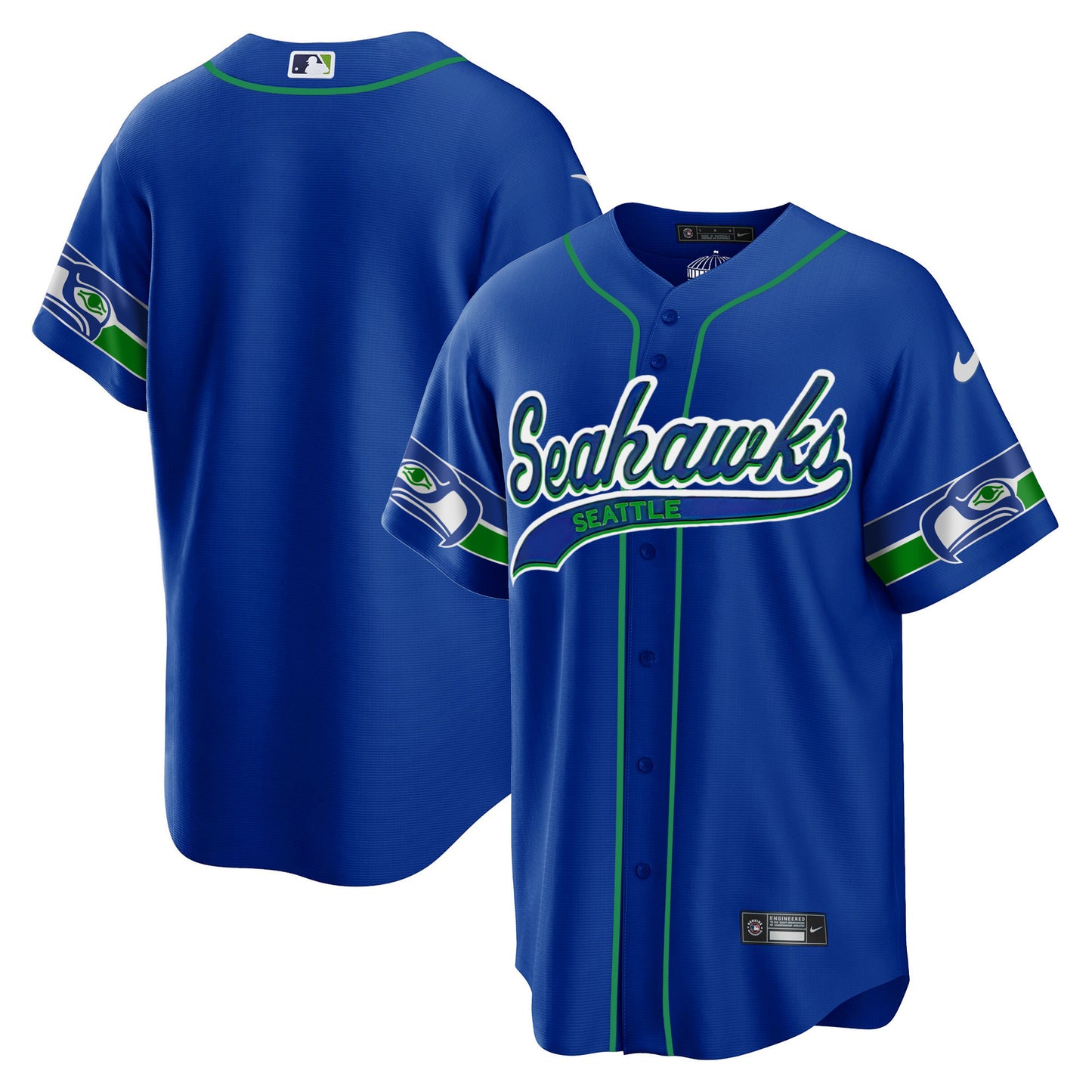 Seahawks Throwback & Gold Cool Base Jersey - All Stitched