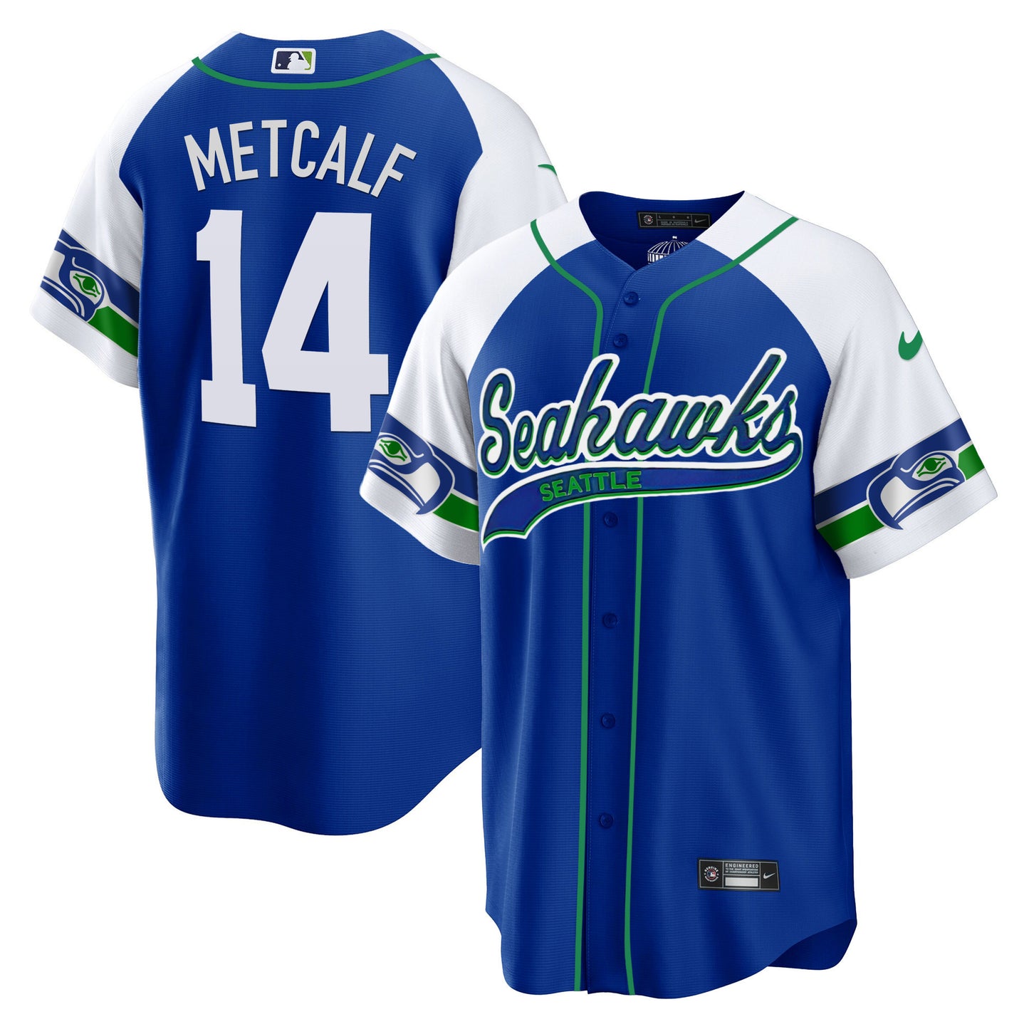 Seahawks Throwback & Gold Cool Base Jersey - All Stitched