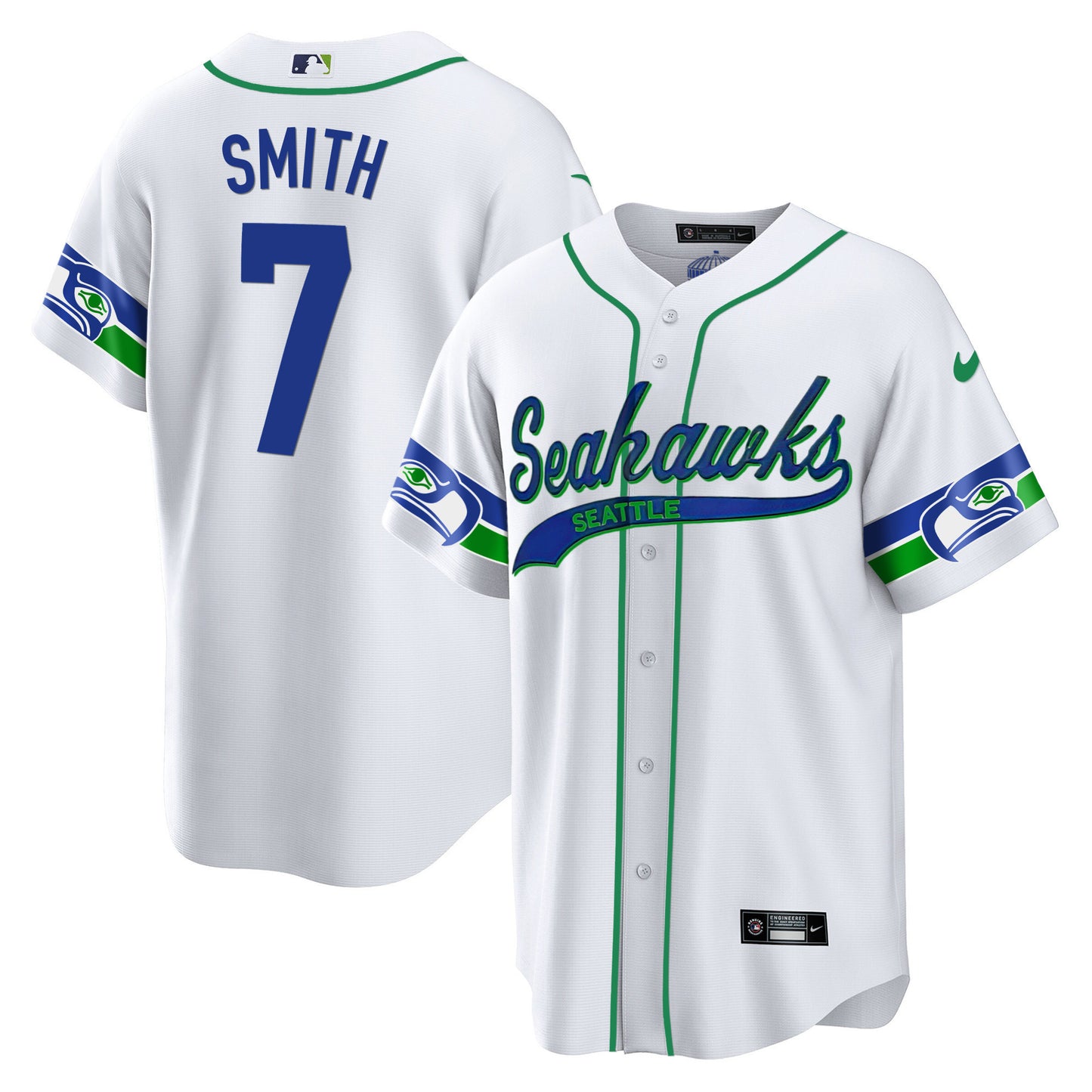 Seahawks Throwback & Gold Cool Base Jersey - All Stitched