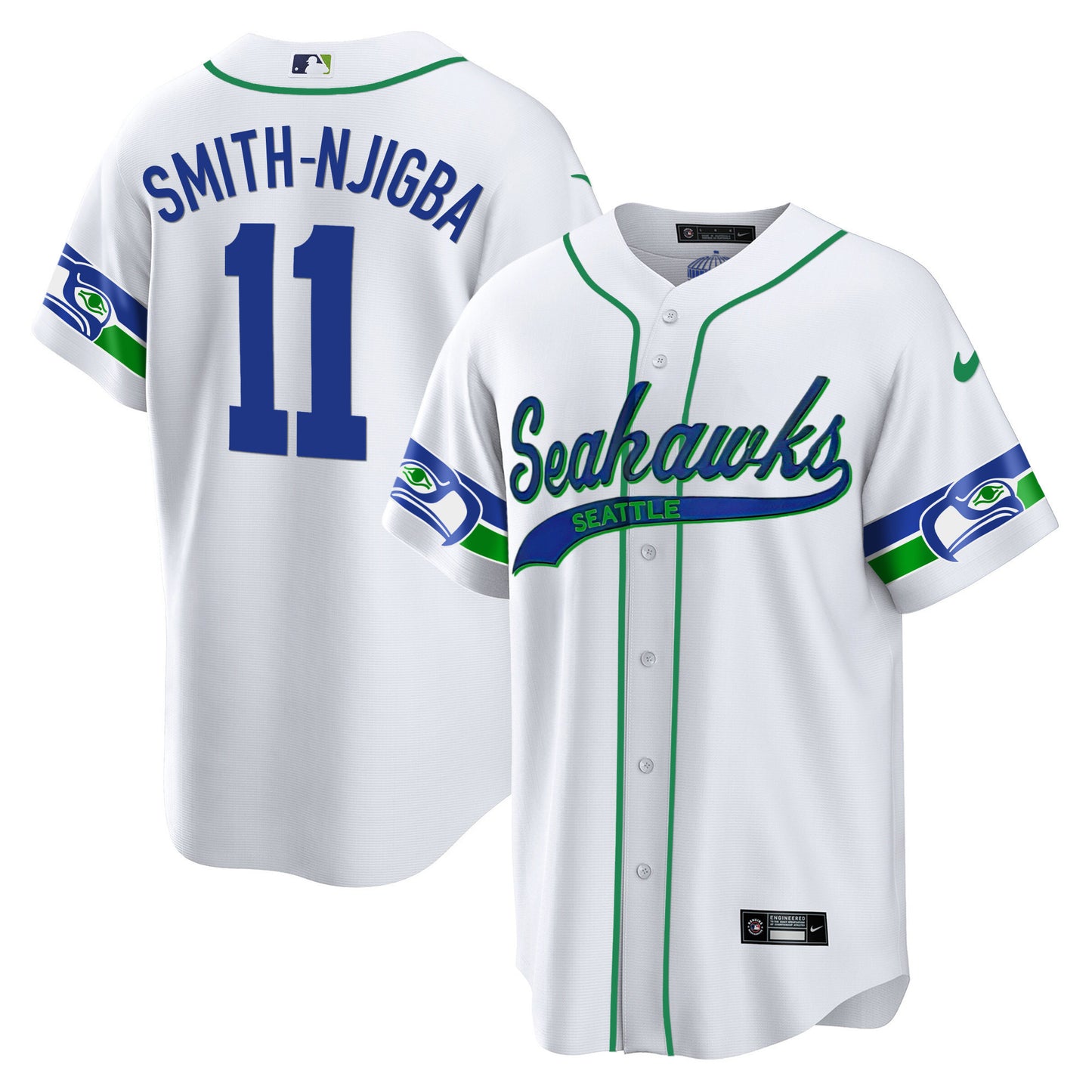 Seahawks Throwback & Gold Cool Base Jersey - All Stitched