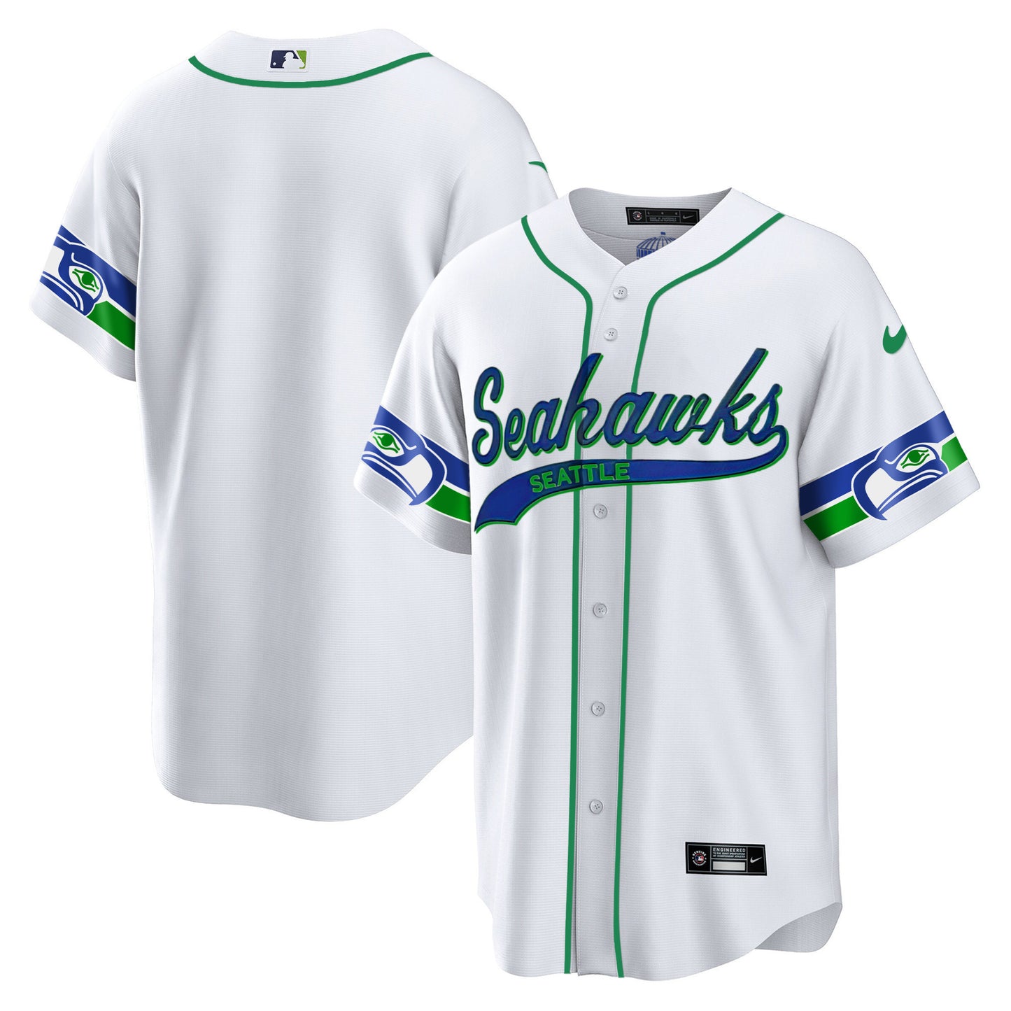 Seahawks Throwback & Gold Cool Base Jersey - All Stitched