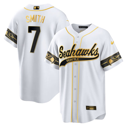 Seahawks Throwback & Gold Cool Base Jersey - All Stitched