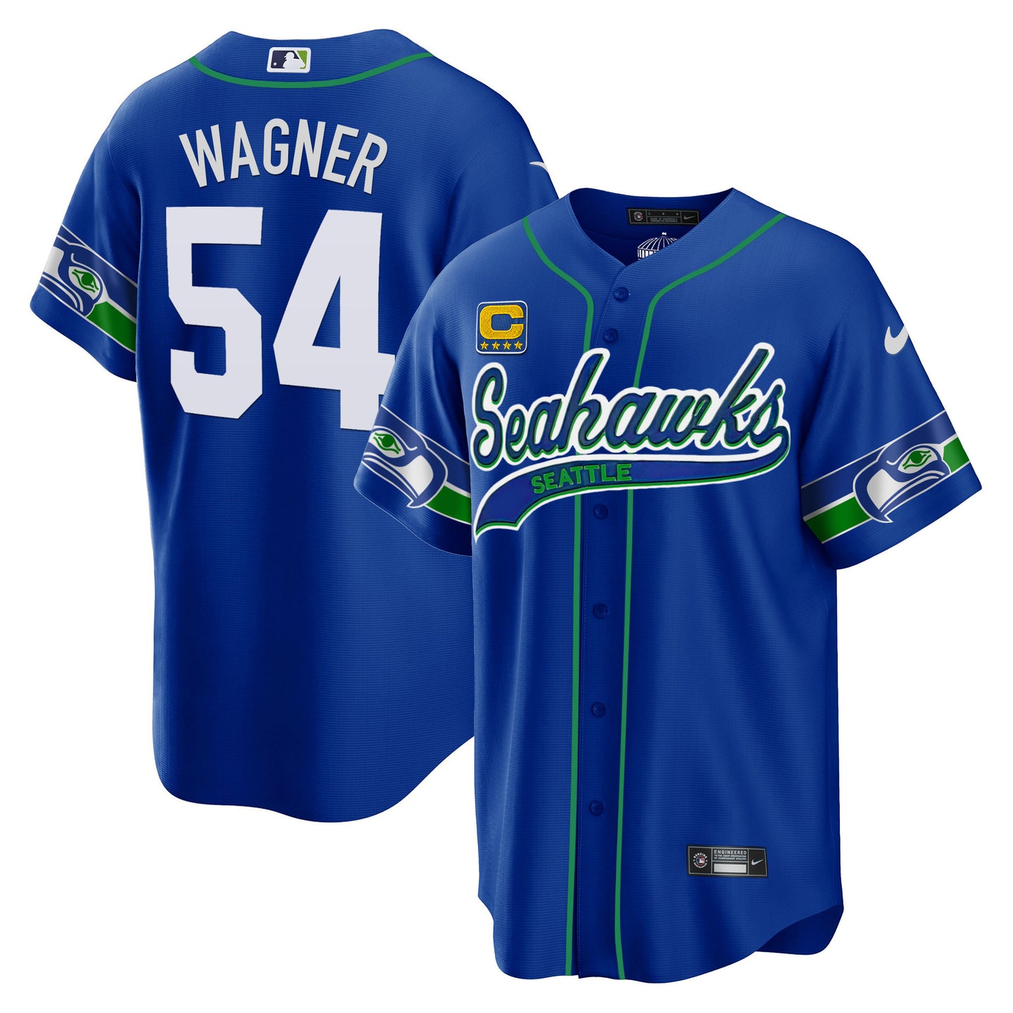 Seahawks Throwback & Gold Cool Base Jersey - All Stitched