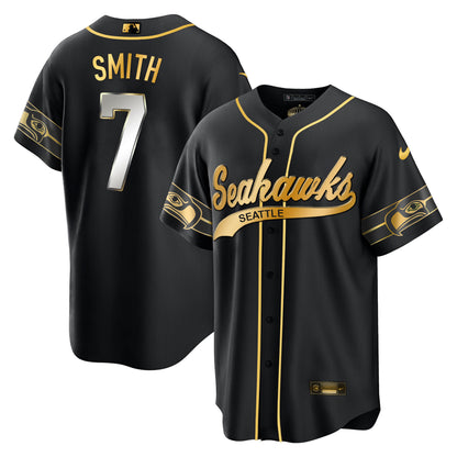 Seahawks Throwback & Gold Cool Base Jersey - All Stitched