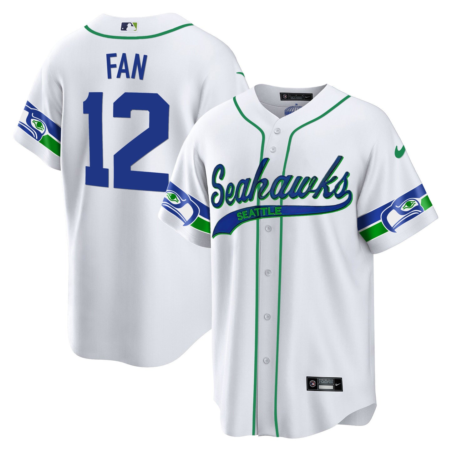 Seahawks Throwback & Gold Cool Base Jersey - All Stitched