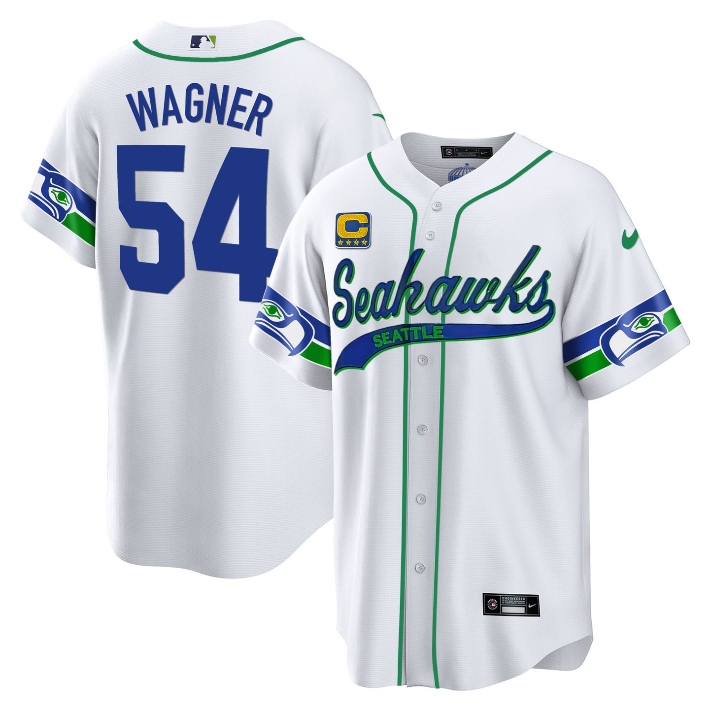 Seahawks Throwback & Gold Cool Base Jersey - All Stitched